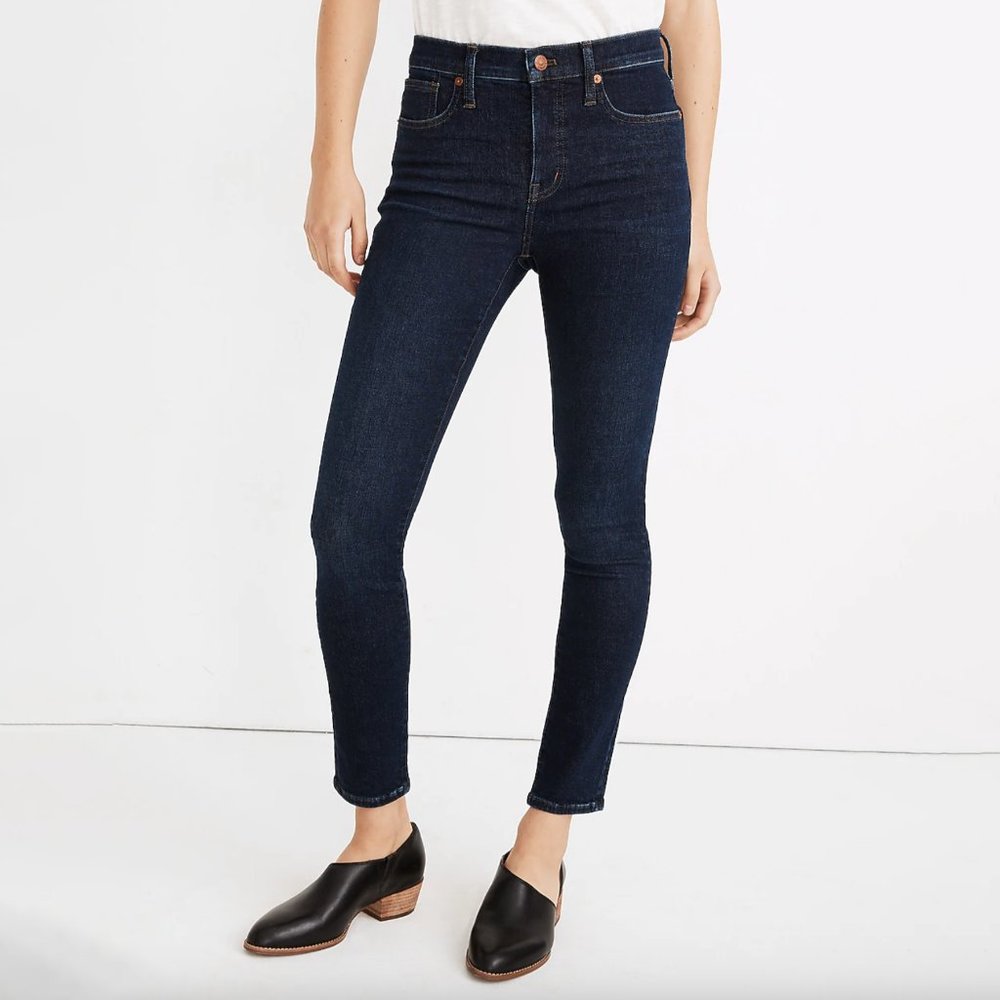 NWT 26P Madewell 9 inch Mid-Rise Skinny Jeans in Orland Wash: TENCEL Denim Edn.
